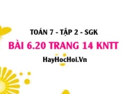 Bài 6.20 trang 14 Toán 7 Tập 2 Kết nối tri thức